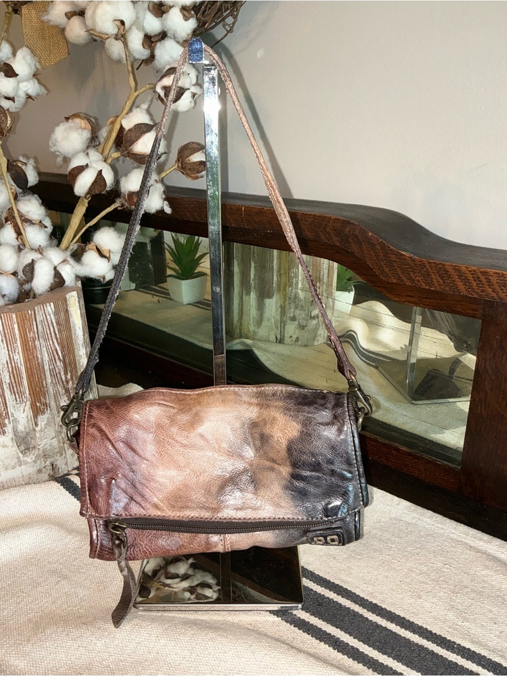 Bed Stu Leather Amina Wristlet Clutch Wallet Handbag Starry Night MSRP $185